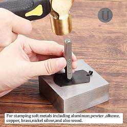 Platinum Iron Seal Stamps Set, for Imprinting Metal, Wood, Plastic, Leather, Including Letter A~Z and Ampersand, Platinum, 64.5x10.5x10.5mm, 27pcs/box