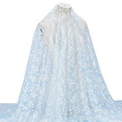 Светло-Голубой Полиэстеровая ткань с цветочным узором, аксессуары для одежды, поделки товары для рукоделия, Небесно-голубой, 1680x0.1 мм, 3 ярдов/шт.