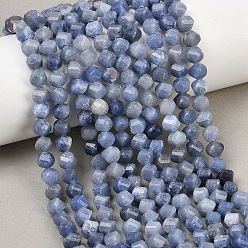 Синий Авантюрин Природные голубые авантюрин бисером пряди, окрашенная и подогревом, граненые, твист, 6~6.5x5x5 мм, отверстие : 1 мм, около 58~61 шт / нитка, 14.17''~14.69'' (36~37.3 см)