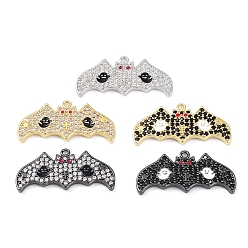 (52) Непрозрачная лаванда Стойки обшивки латунь кубического циркония подвески, без свинца и без кадмия, долгоиграющий, очарование летучей мыши, разноцветные, 13.5x28.5x1.8 мм, отверстие : 1.2 мм