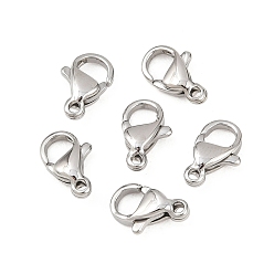 Нержавеющая Сталь Цвет Устойчивы к потускнению 316 хирургические застежки-лобстеры из нержавеющей стали, цвет нержавеющей стали, 10x7 мм, отверстие : 1 мм