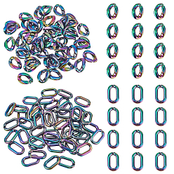 AB Color Plated 100Pcs 2 Style Acrylic Linking Rings, Quick Link Connectors, AB Color Plated, Oval & Twist,  50pcs/style