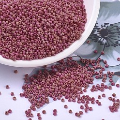 (RR408FR) Matte Opaque Red AB MIYUKI Round Rocailles Beads, Japanese Seed Beads, (RR408FR) Matte Opaque Red AB, 11/0, 2x1.3mm, Hole: 0.8mm, about 1100pcs/bottle, 10g/bottle