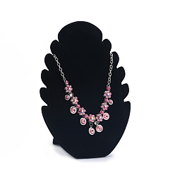 Черный Витрины из бархатного ожерелья в форме огня, держатель-органайзер для ювелирных изделий для хранения ожерелий, вмещает до 5 ожерелий, чёрные, 20x28 см