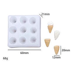 White DIY Silicone Molds, Fondant Molds, Resin Casting Molds, for Chocolate, Candy, UV Resin & Epoxy Resin Craft Making, Square, White, 60x60x21mm
