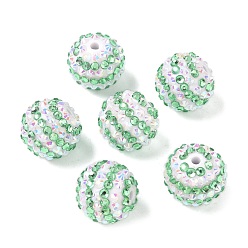 Аквамарин Полосатые бусины из смоляных стразов, круглые бусины из жевательной резинки, с акриловой, аквамарин, 20 мм, отверстие : 2 мм