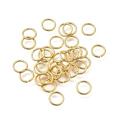 Настоящее золото 18K Латунные кольца прыжок открыт, долговечный, без никеля , реальный 18 k позолоченный, 7x0.8 мм, внутренний диаметр: 5.5 мм