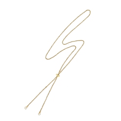 Golden Adjustable 304 Stainless Steel Ball Chains Slider Necklaces Making, Golden, 23.62x0.06 inch(60x0.15cm), Hole: 3mm