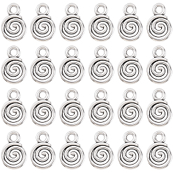 Argent Antique 150 pcs breloques en alliage de style tibétain, vortex, sans cadmium et sans plomb, argent antique, 11.5x8x1.5mm, Trou: 1.8mm