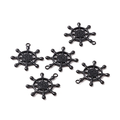 Electrophoresis Black Alloy Pendents, Helm, Electrophoresis Black, 38x34x3mm, Hole: 2.5mm