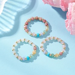 Смешанные камни 3шт. дисковые бусины из драгоценных камней с латунными кольцами на палец, золотые, 4.5 мм, внутренний диаметр: 20 мм