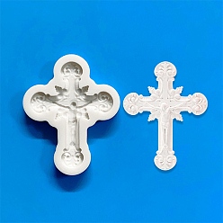 Cross DIY силиконовые формы для кулона, формы для литья смолы, для уф-смолы, изготовление подвесок из эпоксидной смолы, белые, крестик, 81x65x10 мм