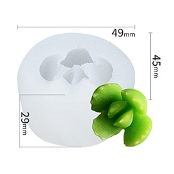 Белый Силиконовые формы для свечей в форме растений, для изготовления ароматических свечей 3d, белые, 4.5x4.9x2.9 см