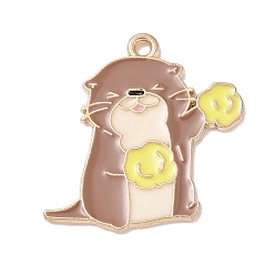 Верблюжий Подвески из эмали и сплава, бобровый шарм, золотой свет, верблюжие, 21x25x1 мм, отверстие : 1.8 мм