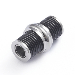 Черный Цвет Металла & Цвет Нержавеющей Стали Ретро 304 магнитные застежки из нержавеющей стали с клеевыми концами, колонка, металлический черный & цвет нержавеющей стали, 22.5x14 мм, отверстие : 5 мм