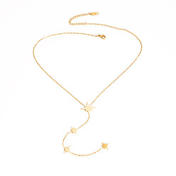 Золотой Подвеска-звезда из нержавеющей стали y ожерелья для женщин, золотые, 15.75 дюйм (40 см)