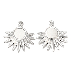 Нержавеющая Сталь Цвет Не тускнеет 304 подвеска из нержавеющей стали кабошон, солнечные чары, цвет нержавеющей стали, лоток : 8 мм, 23x22x2 мм, отверстие : 1.2 мм