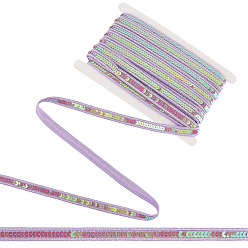 Лиловый Полиэфирная лента длиной около 16.7м, с пластиковыми блестка бисером, аксессуары для одежды, сирень, 1/2 дюйм (13.5 мм)