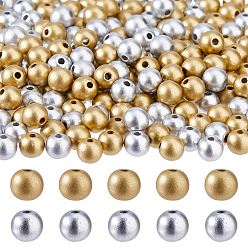 (52) Непрозрачная лаванда 400 шт. 2 цветные матовые акриловые бусины, окрашенные распылением, круглые, разноцветные, 8x7.5 мм, отверстие : 1.8 мм, 200 шт / цвет