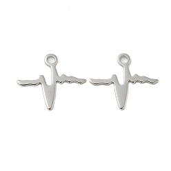 Нержавеющая Сталь Цвет 304 удлинитель цепи из нержавеющей стали, чары сердцебиения, цвет нержавеющей стали, 13x14.5x1 мм, отверстие : 1.5 мм