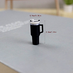 Black Resin Miniature Ornaments, Water Bottle Shape, Micro Landscape Home Dollhouse Accessories, Pretending Prop Decorations, Black, 23x9mm