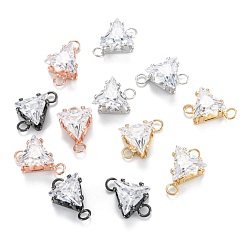 (52) Непрозрачная лаванда Латунные кубические циркониевые линзы, долговечный, треугольные, разноцветные, 16x9x6 мм, отверстие : 2.5 мм