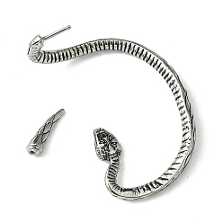 Serpiente 316 aretes quirúrgicos de acero inoxidable, izquierda, serpiente, 51.6x36x2.9~4.6 mm