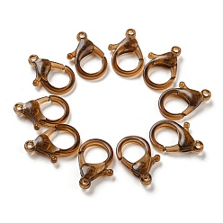 Camel Transparent Plastic Lobster CLaw Clasps, Camel, 26x19x6mm, Hole: 2mm