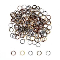 Mixed Color Mixed Color Iron Split Rings, Double Loops Jump Rings, 7x0.7mm, about 6.3mm inner diameter, about 6000pcs/500g