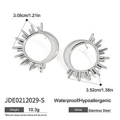 Нержавеющая Сталь Цвет Луна с солнцем 304 серьги-гвоздики из нержавеющей стали, слева и справа, цвет нержавеющей стали, 35.2x30.8 мм