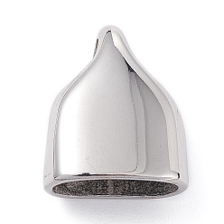 Нержавеющая Сталь Цвет Устойчивы к потускнению 304 наконечники шнура из нержавеющей стали, ручная полировка, Торцевые крышки, цвет нержавеющей стали, 17x14x8 мм, отверстие : 5.5x4 мм, внутренний диаметр: 12x6 мм