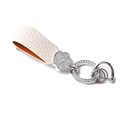 Желтая Старая Ткань  Сплав цинка брелок, горный хрусталь и искусственная кожа, отпечаток лапы, старое кружево, 11x2.3 см