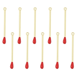 Золотой 10подвески из эмали с покрытием из сплава, без свинца, без кадмии и без никеля, чары из спичек, 49x4.5x5 мм, отверстие : 1.8 мм