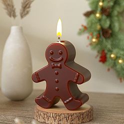 Gingerbread Man Рождественские силиконовые формы, формы для свечей, формы для литья гипсовой смолы, белые, Колобок, 260x150x28.5 мм, внутренний диаметр: 78x64 мм