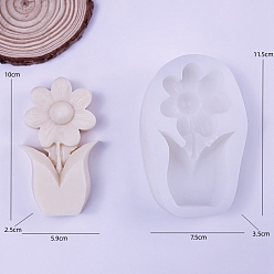 Белый Цветочные DIY пищевые силиконовые формы для свечей, формы для ароматерапевтических свечей, формы для изготовления ароматических свечей, белые, 11.5x7.5x3.5 см