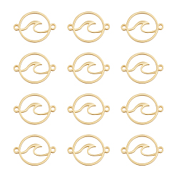 Настоящее золото 18K 12шт 201 звенья из нержавеющей стали, ручная полировка, плоско-круглые, реальный 18 k позолоченный, 20x16x1.5 мм, отверстие : 1.4 мм