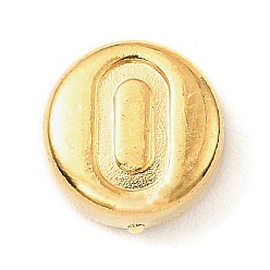Letter O 304 из нержавеющей стали бусы, плоские круглые с буквы, золотые, Письмо O, 7x3.5 мм, отверстие : 1.7 мм
