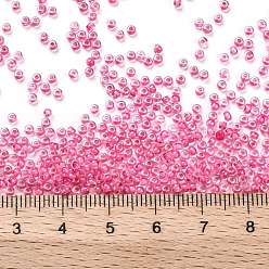 (1082) Inside Color Crystal/Hot Pink Lined TOHO Round Seed Beads, Japanese Seed Beads, (1082) Inside Color Crystal/Hot Pink Lined, 11/0, 2.2mm, Hole: 0.8mm, about 5555pcs/50g