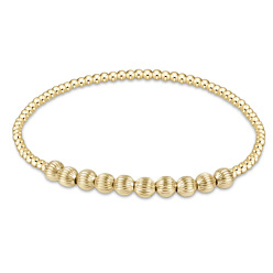 Golden Bohemia Brass Round Beaded Stretch Bracelets, Golden, 6.89 inch(17.5cm)
