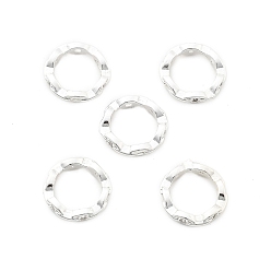 Серебро Латунная оправа из бусинок из прозрачного кубического циркония с микропаве, без свинца и без кадмия, долговечный, кольцо, серебряные, 11.5x2.5 мм, отверстие : 1 мм