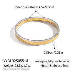 Позолоченный и Цвет Нержавейки 304 простые браслеты из нержавеющей стали, широкие браслеты для женщин, настоящее золото и нержавеющая сталь, внутренний диаметр: 2-1/2 дюйм (6.4 см)