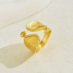 Золотой Кольца-манжеты из латуни с неровной текстурой для женщин, золотые, 16.7 мм, внутренний диаметр: 16мм~18мм