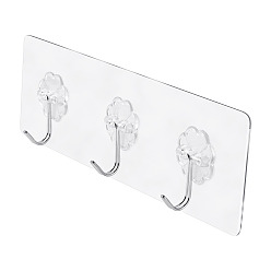 Прозрачный Самоклеящиеся акриловые настенные крючки-вешалки, прозрачные, 59x185x19 мм