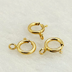 Real Gold Filled Yellow Gold Filled Spring Ring Clasps, 1/20 14K Gold Filled, Cadmium Free & Nickel Free & Lead Free, 6mm, Hole: 1mm