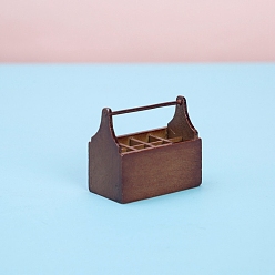 Кокосово-Коричневый Миниатюрные украшения из деревянного ящика для инструментов, аксессуары для домашнего кукольного домика с микро-ландшафтом, притворяясь украшением реквизита, кокосового коричневый, 46x24x41 мм