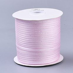 Pearl Pink Nylon Ribbons, with Sparkle Metallic Cord, for Gift Package, Party Wedding Decoration, Pearl Pink, 1/8 inch(3.5mm) , about 500yards/roll(457.2m/roll)