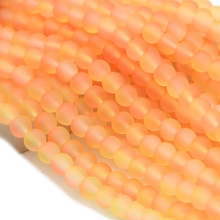 Легкий Лосось Светящиеся стеклянные бусины из искусственного нефрита, изготовление аксессуаров для браслета своими руками, светящиеся в темноте бусы, светлый померанцевый, 8 мм, 95~105 шт