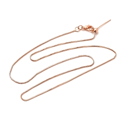 Розовое Золото 1мм стойка покрытие латунь коробка цепь регулируемый слайдер ожерелья для женщин мужчин, без кадмия и без свинца, 901 застежка из нержавеющей стали, долговечный, розовое золото , 17.72 дюйм (45 см)