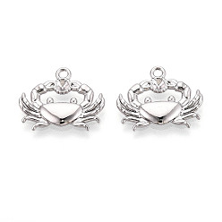 Нержавеющая Сталь Цвет 304 Настройки горный хрусталь из нержавеющей стали кулон, краб, цвет нержавеющей стали, пригодный для стразов 2 мм, 15x18x2 мм, отверстие : 1.8 мм