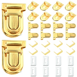 Golden 10 Sets Iron Purse Push Lock Sets, Golden, 35x25x11mm, 4pcs/set